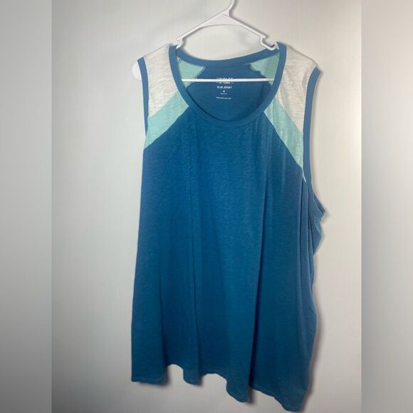 torrid Tops - Torrid Teal and White Tank Top
